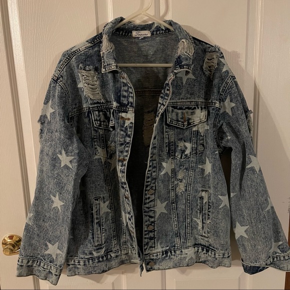 Boutique 9 Jackets & Blazers - Distressed Star Jean Jacket